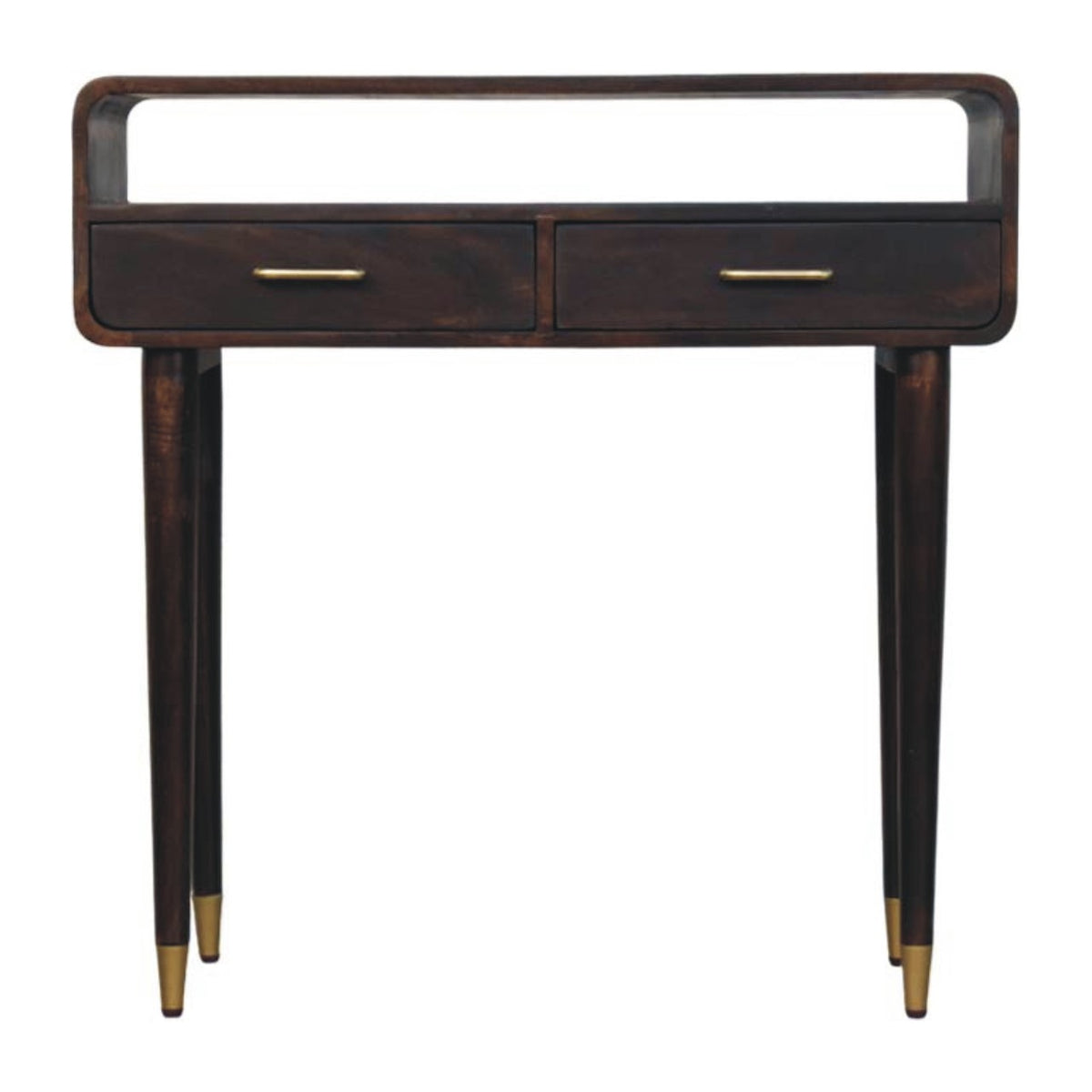 Bellevue Velvet Mocha Curved Console Table