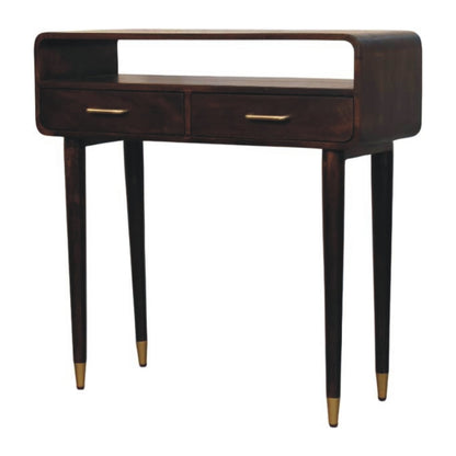 Bellevue Velvet Mocha Curved Console Table
