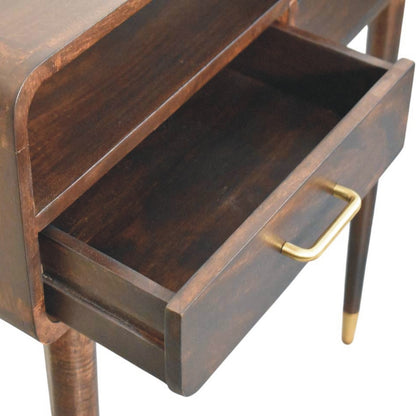 Bellevue Velvet Mocha Curved Console Table
