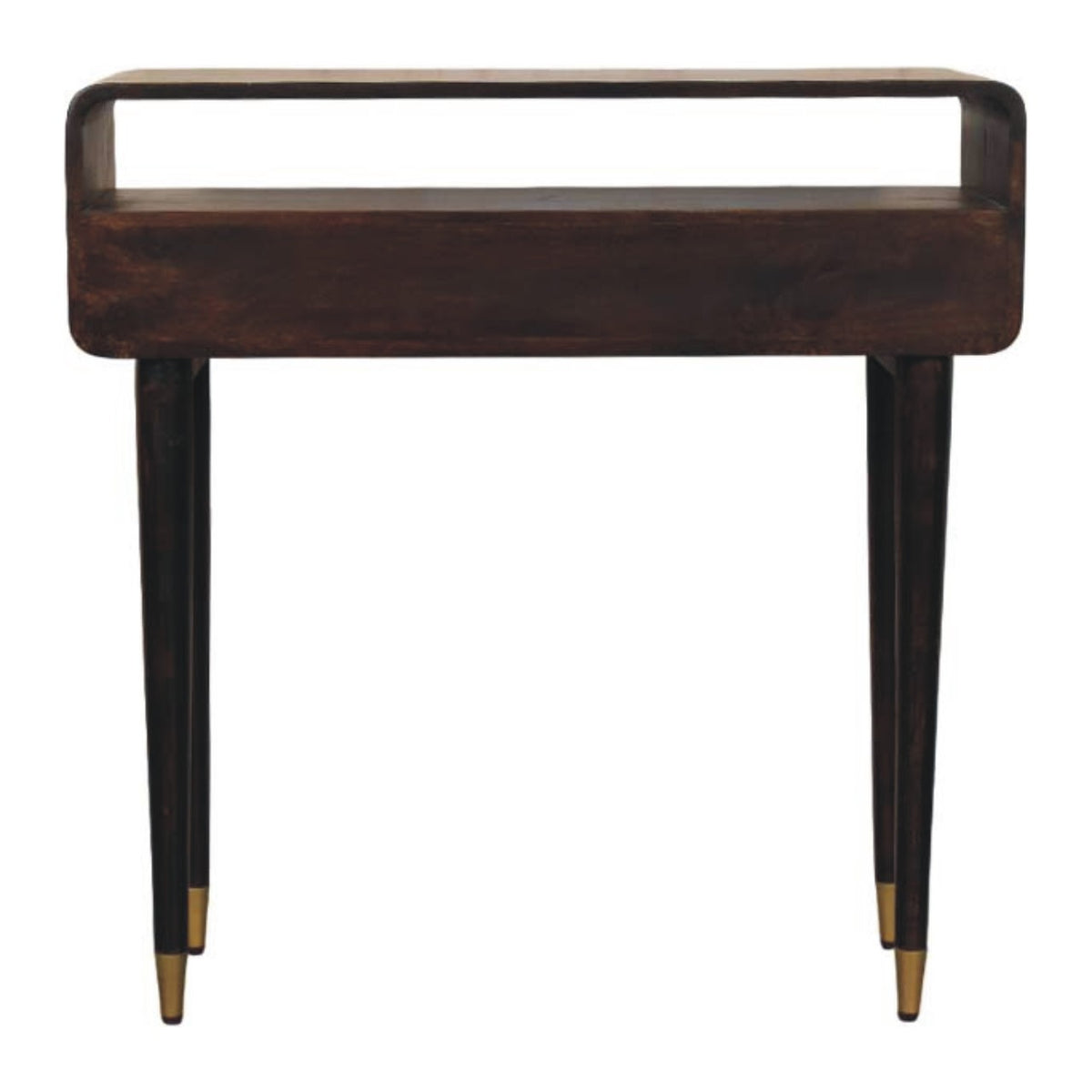 Bellevue Velvet Mocha Curved Console Table