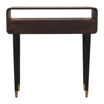 Bellevue Velvet Mocha Curved Console Table