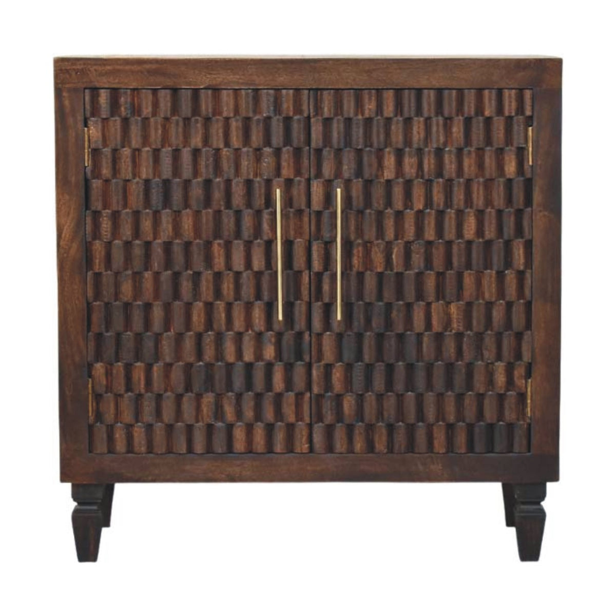 Santa Fe Carved Mocha Wood Storage Cabinet