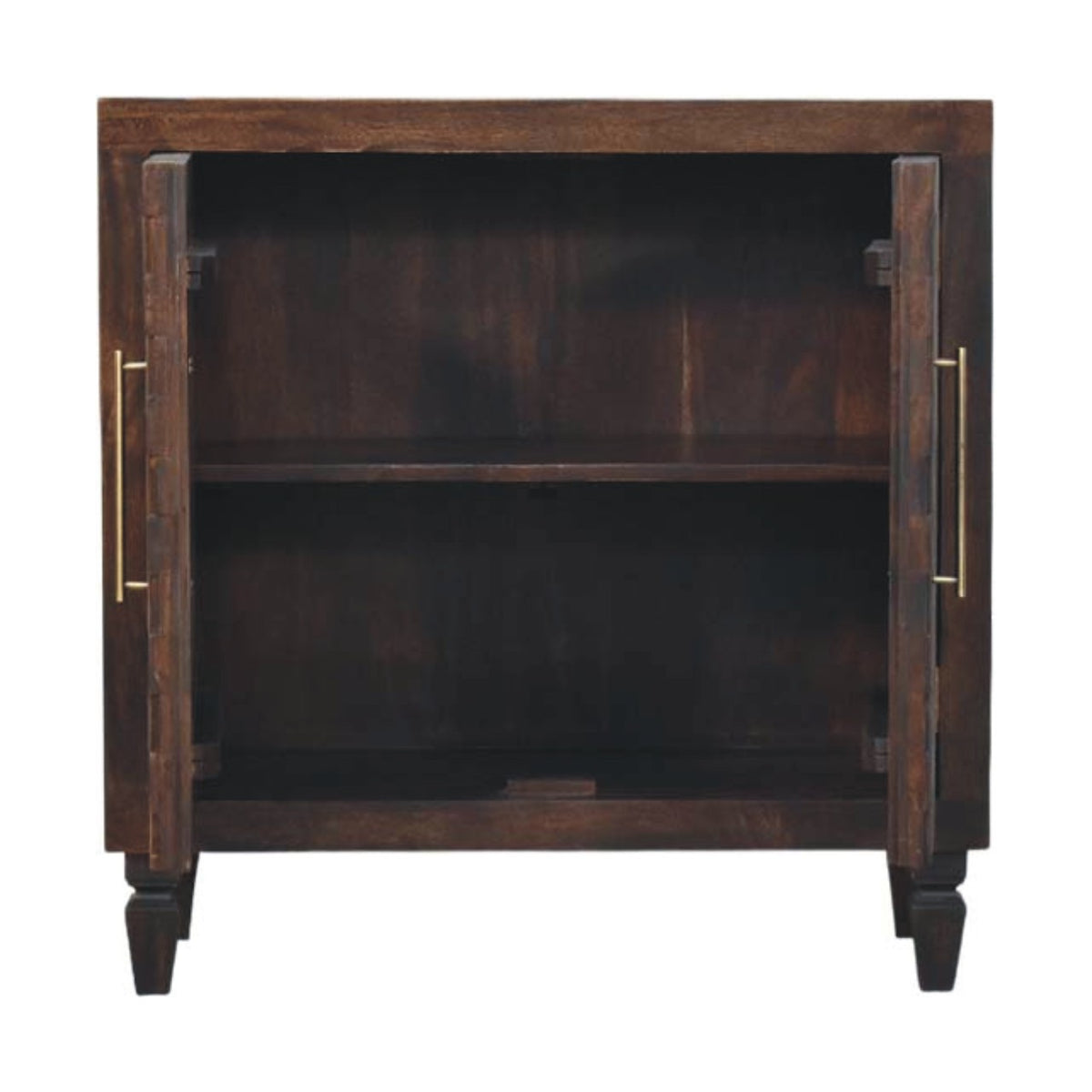 Santa Fe Carved Mocha Wood Storage Cabinet