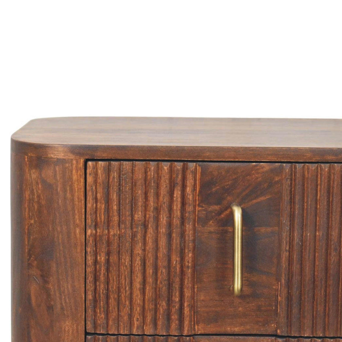 Highland Fluted Walnut 2 Drawer Nightstand