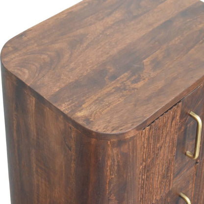 Highland Fluted Walnut 2 Drawer Nightstand