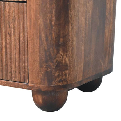 Highland Fluted Walnut 2 Drawer Nightstand