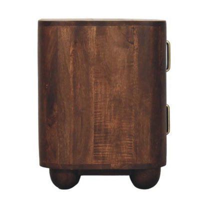 Highland Fluted Walnut 2 Drawer Nightstand