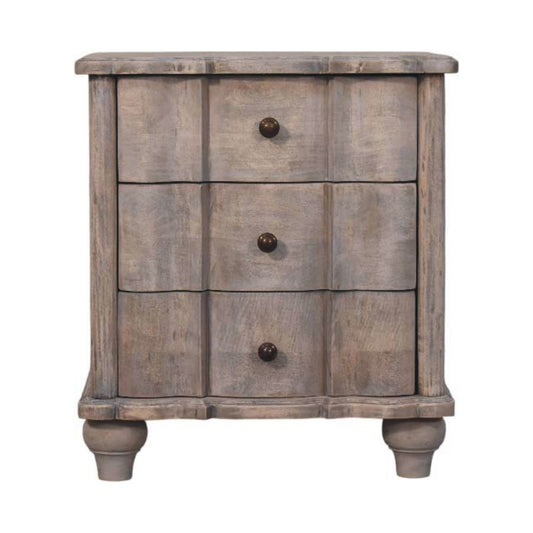 Bodie Wash Solid Wood 3 Drawer Nightstand