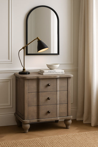 Bodie Wash Solid Wood 3 Drawer Nightstand