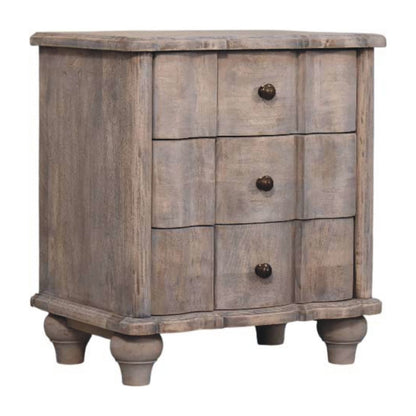 Bodie Wash Solid Wood 3 Drawer Nightstand