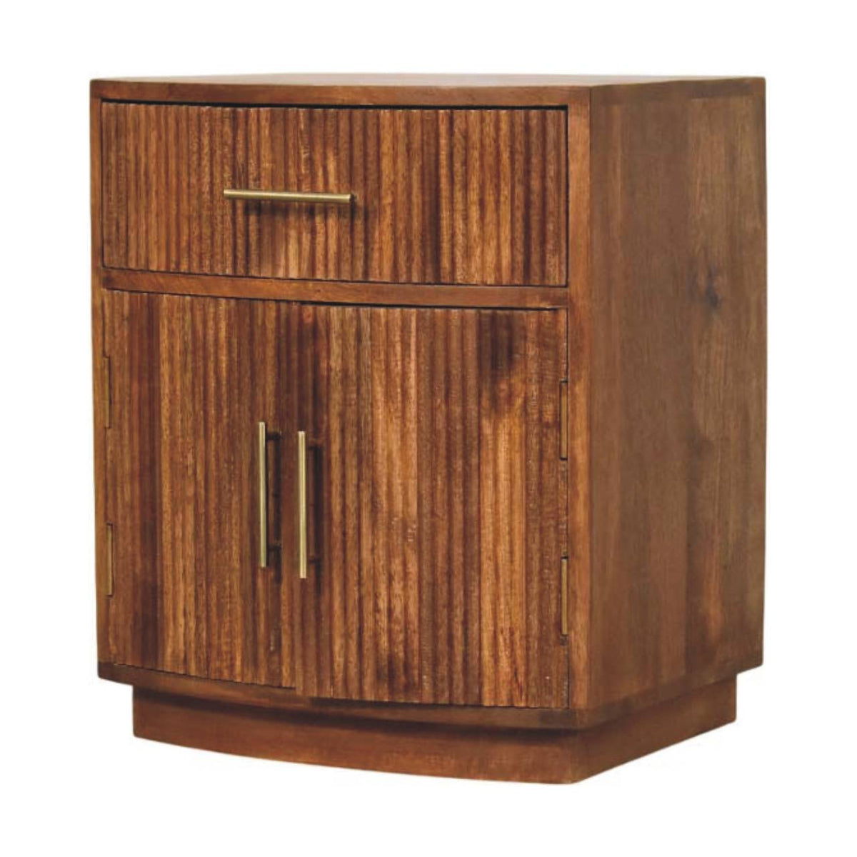 Highland Amber Oak Curved Nightstand