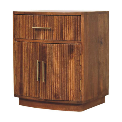 Highland Amber Oak Curved Nightstand