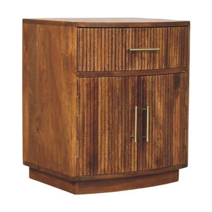 Highland Amber Oak Curved Nightstand