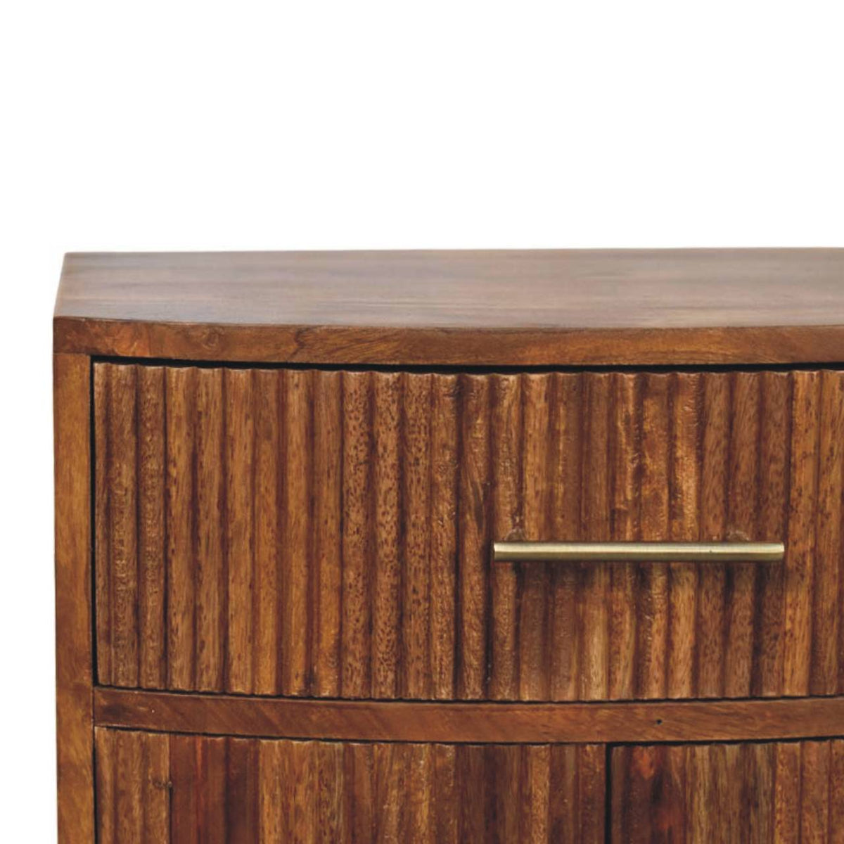 Highland Amber Oak Curved Nightstand