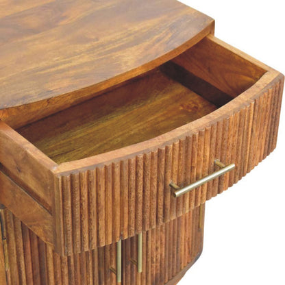 Highland Amber Oak Curved Nightstand