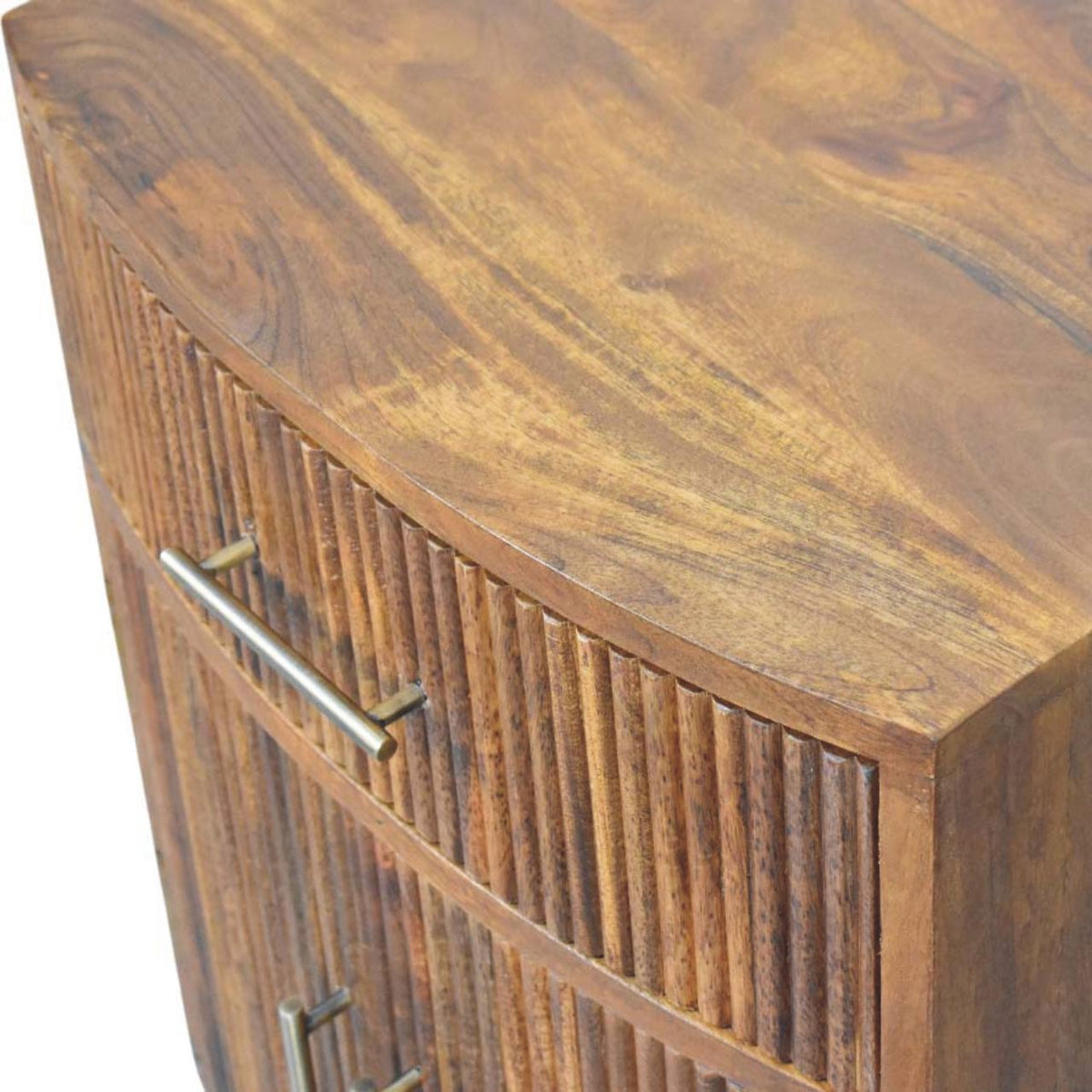 Highland Amber Oak Curved Nightstand