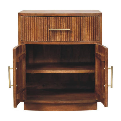 Highland Amber Oak Curved Nightstand
