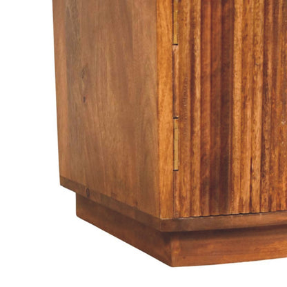 Highland Amber Oak Curved Nightstand