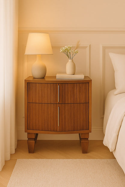 Highland Louvre Oak 2 Drawer Nightstand