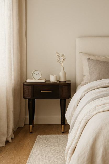Bellevue Mocha Rattan 1 Drawer Nightstand