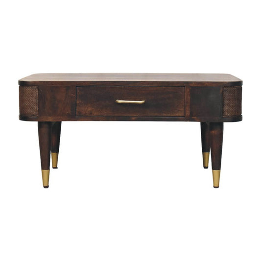 Bellevue Mocha Rattan 2 Drawer Coffee Table