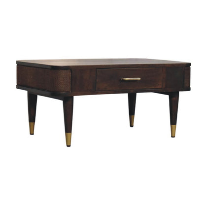 Bellevue Mocha Rattan 2 Drawer Coffee Table