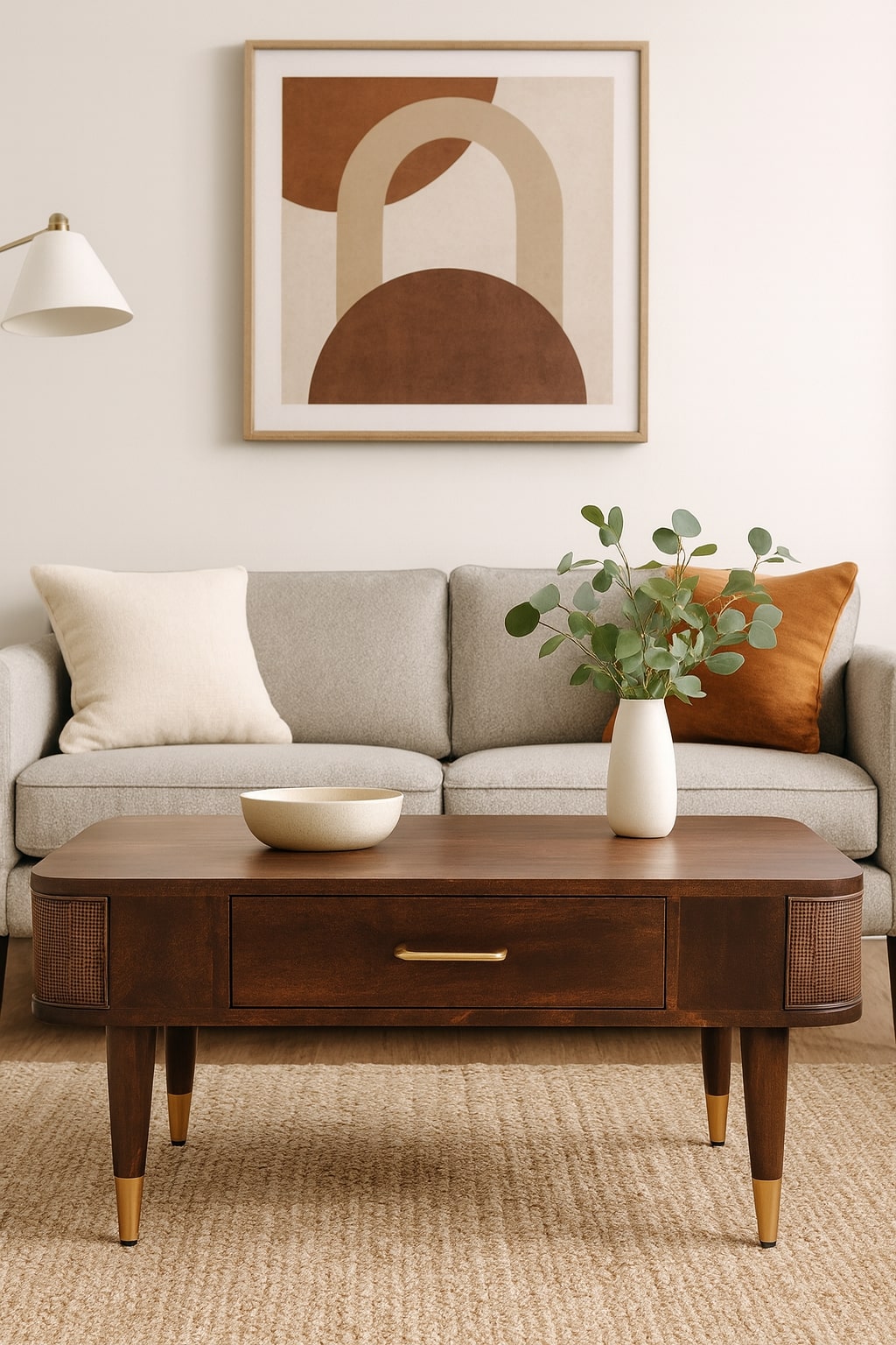 Bellevue Mocha Rattan 2 Drawer Coffee Table