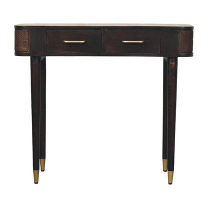 Bellevue Mocha Rattan 2 Drawer Console Table
