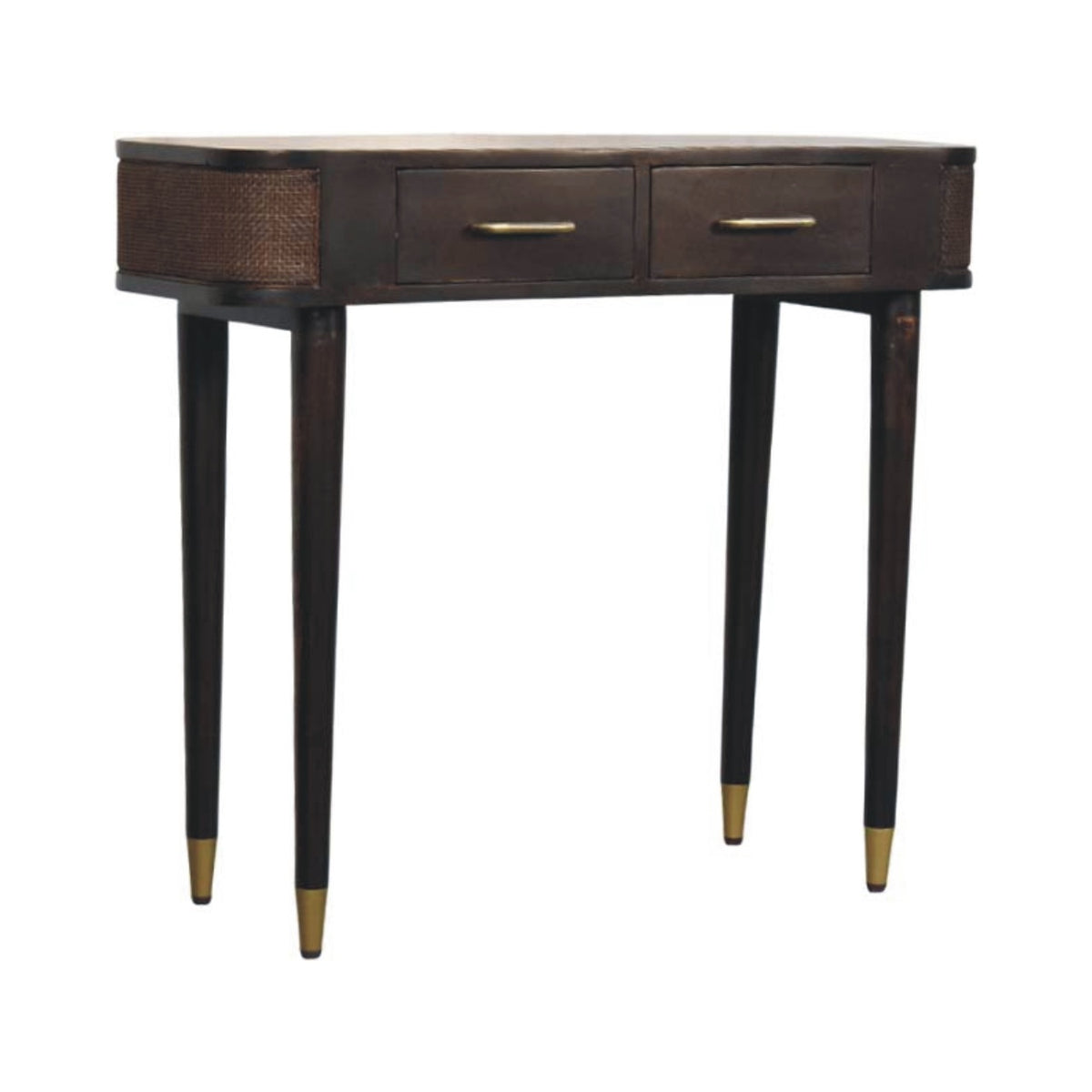 Bellevue Mocha Rattan 2 Drawer Console Table