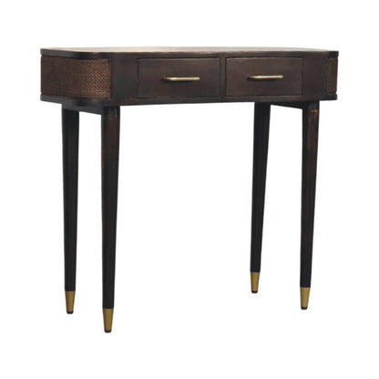 Bellevue Mocha Rattan 2 Drawer Console Table