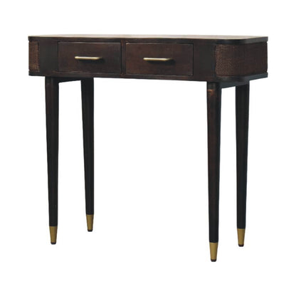 Bellevue Mocha Rattan 2 Drawer Console Table