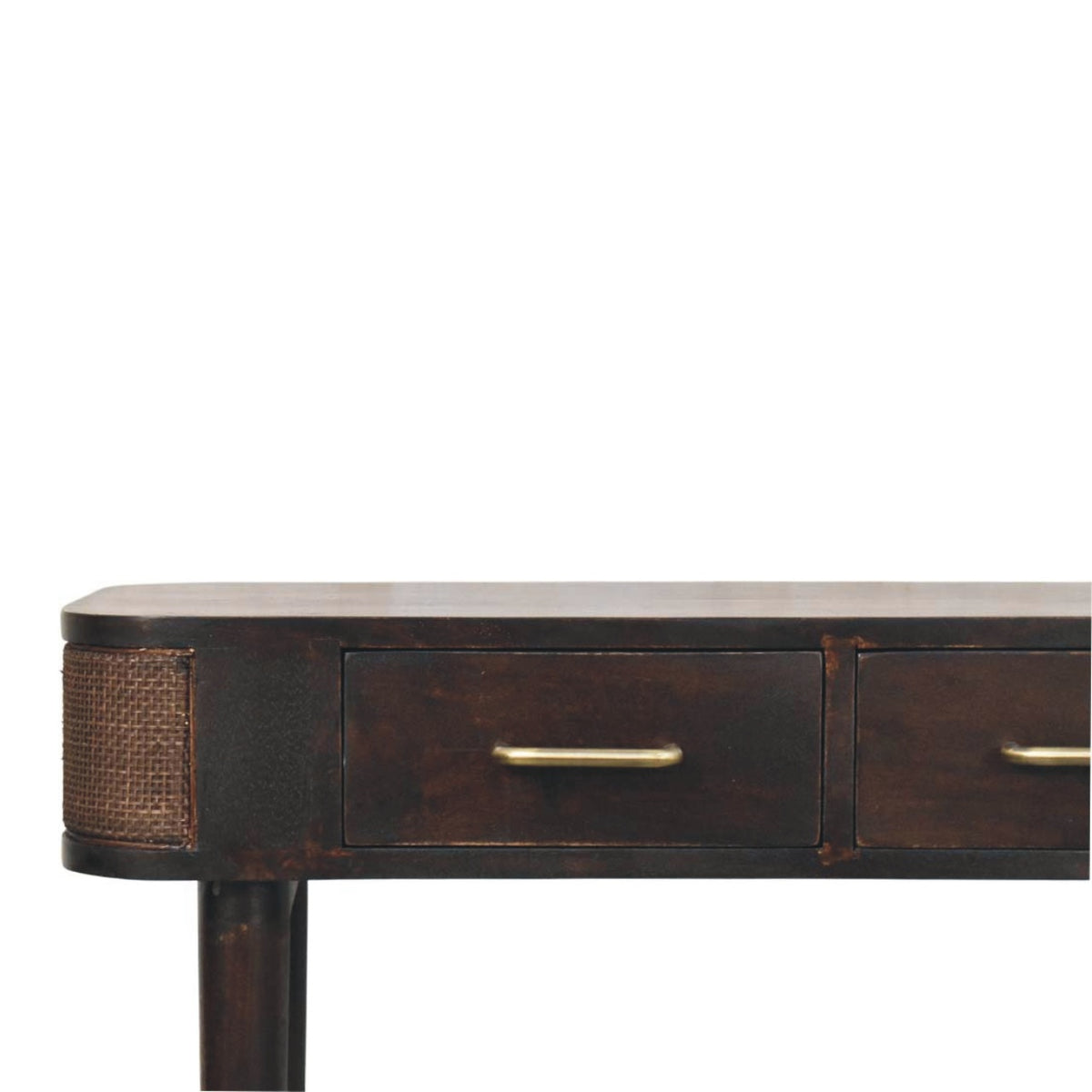 Bellevue Mocha Rattan 2 Drawer Console Table
