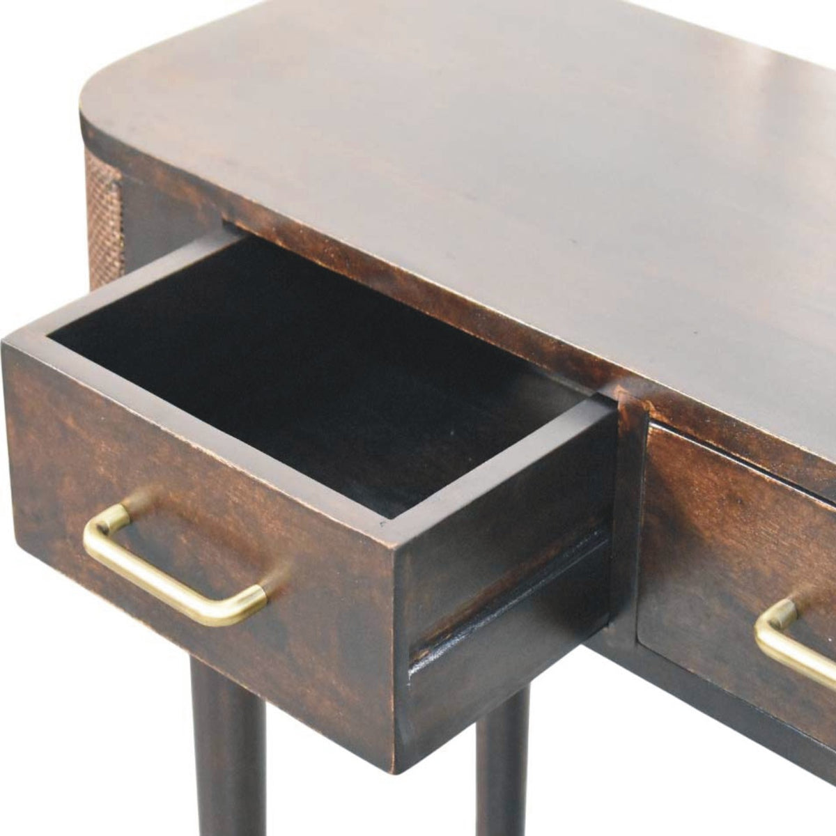 Bellevue Mocha Rattan 2 Drawer Console Table