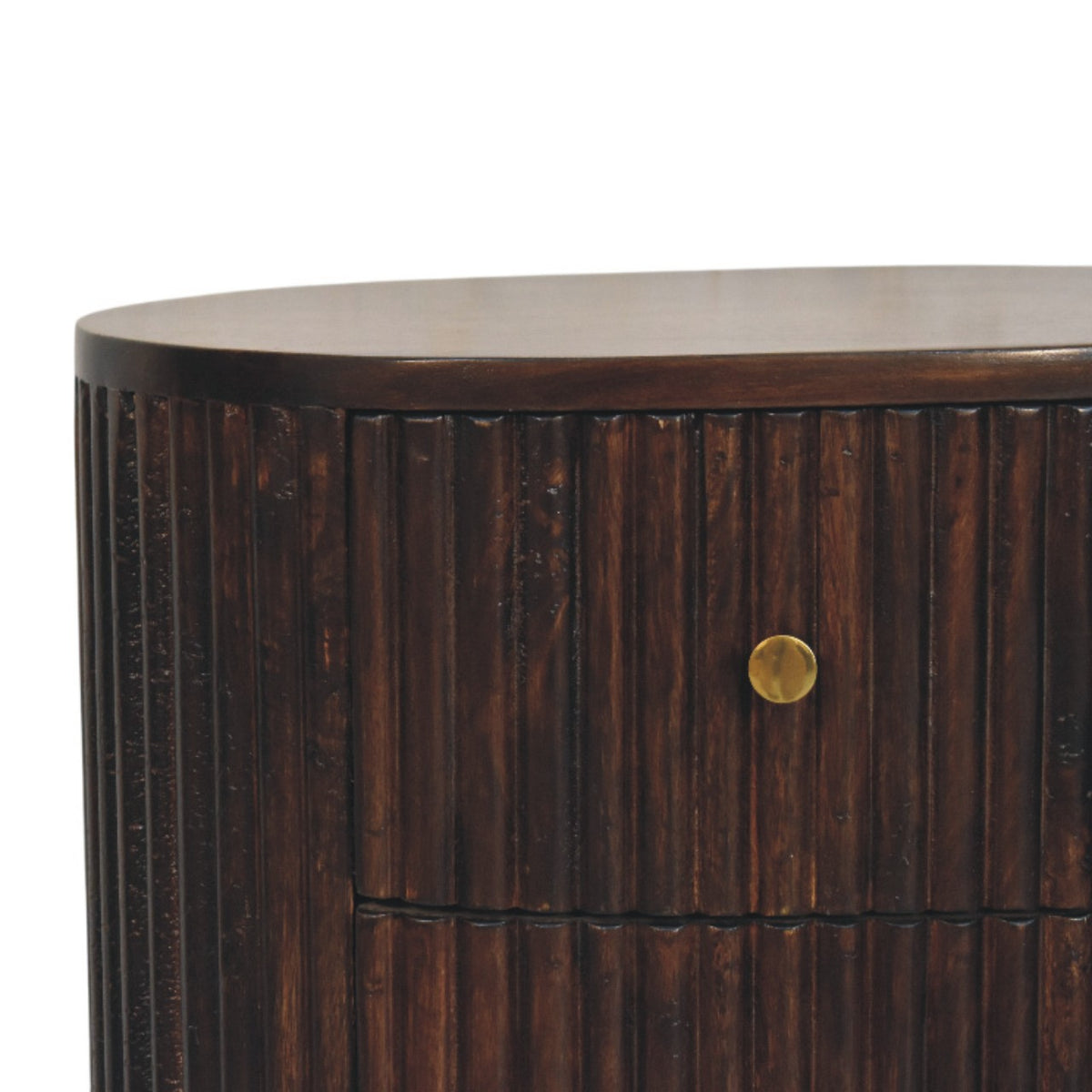 Highland Fluted Mocha 3 Drawer Nightstand