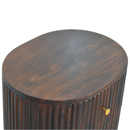 Highland Fluted Mocha 3 Drawer Nightstand