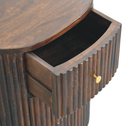 Highland Fluted Mocha 3 Drawer Nightstand