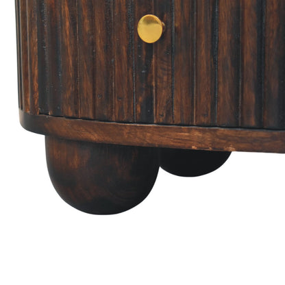 Highland Fluted Mocha 3 Drawer Nightstand