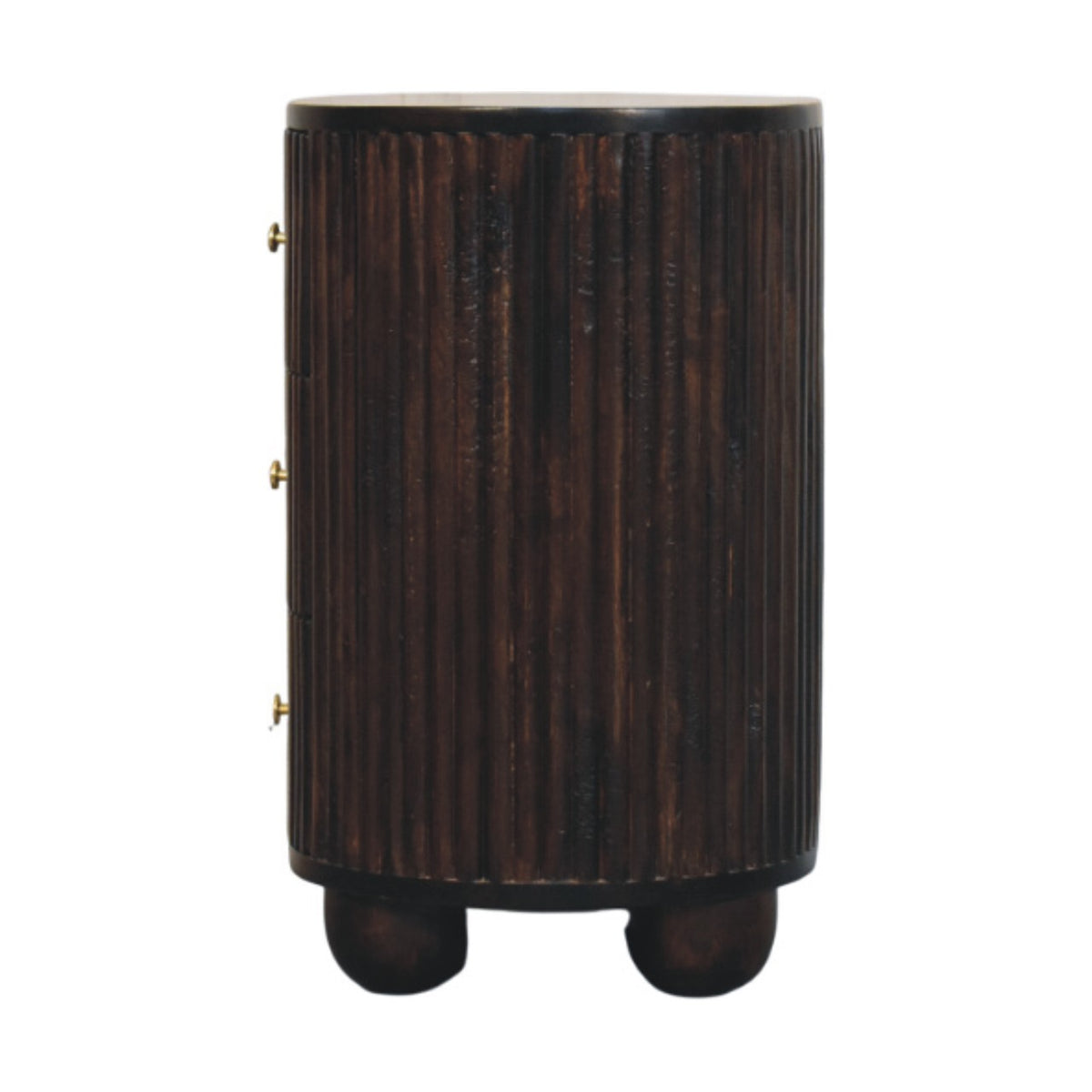 Highland Fluted Mocha 3 Drawer Nightstand