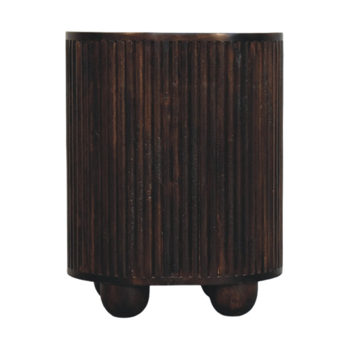Highland Fluted Mocha 3 Drawer Nightstand
