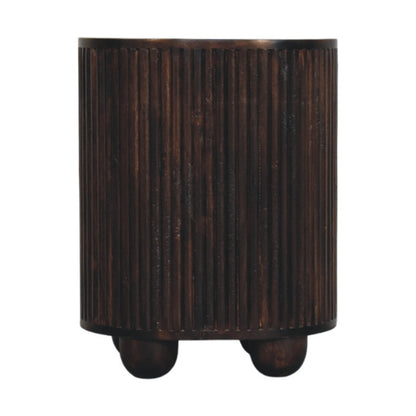 Highland Fluted Mocha 3 Drawer Nightstand