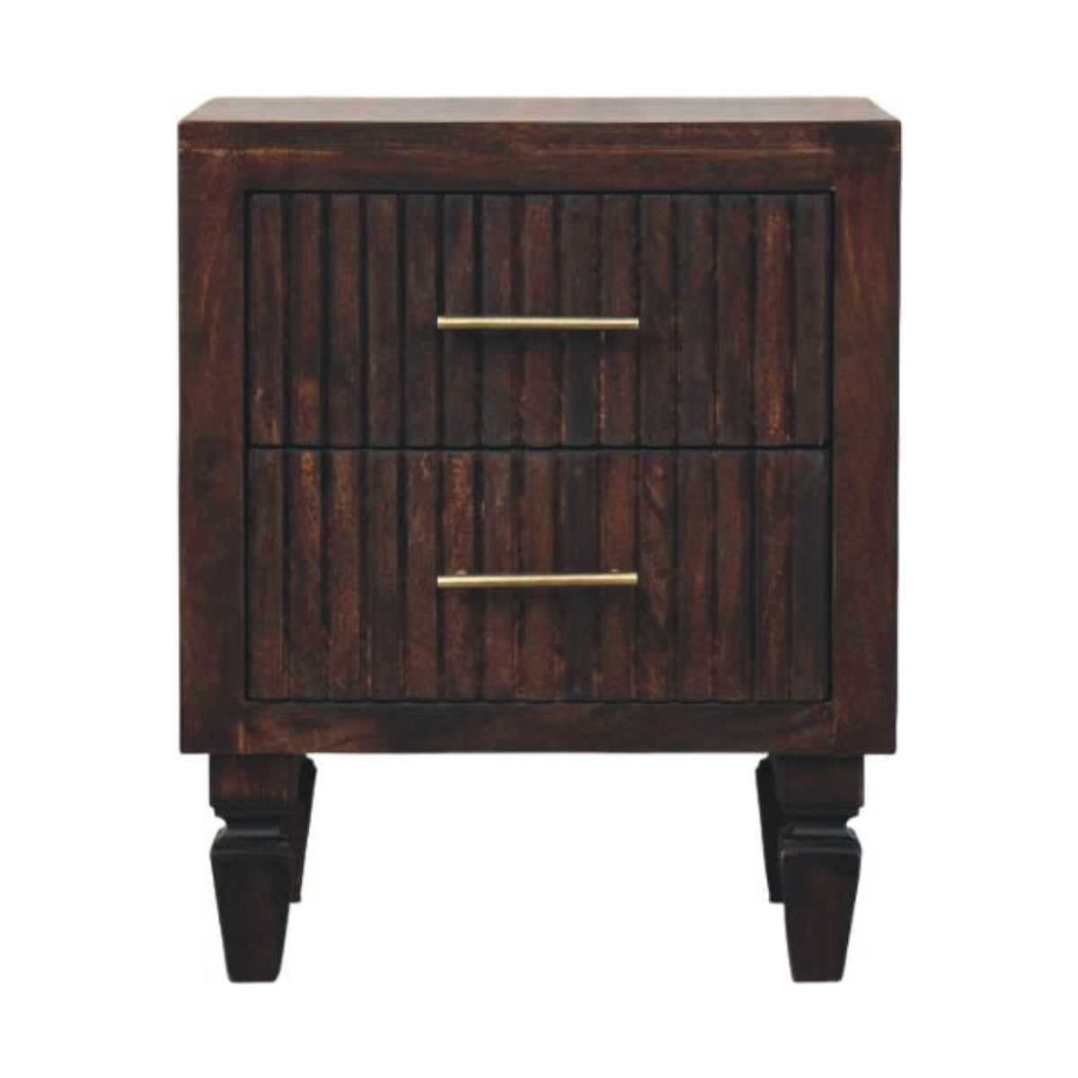 Highland Fluted Mocha 2 Drawer Nightstand
