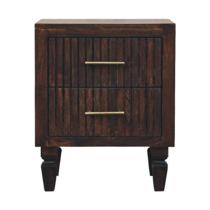 Highland Fluted Mocha 2 Drawer Nightstand
