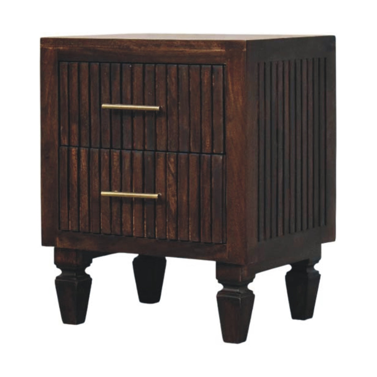 Highland Fluted Mocha 2 Drawer Nightstand