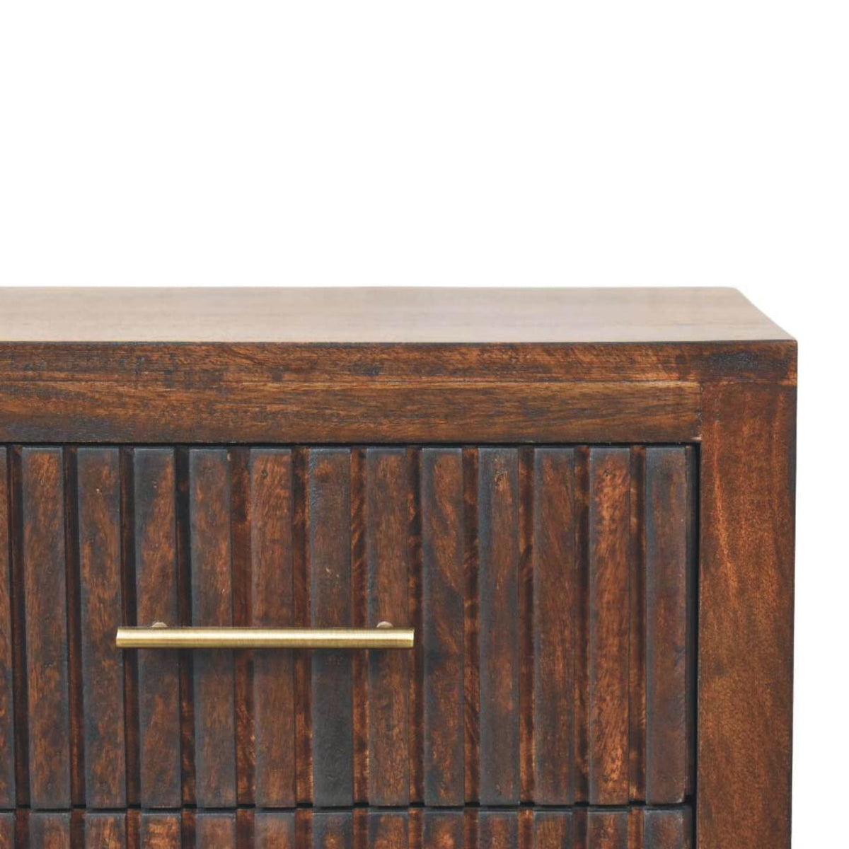 Highland Fluted Mocha 2 Drawer Nightstand