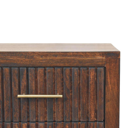 Highland Fluted Mocha 2 Drawer Nightstand