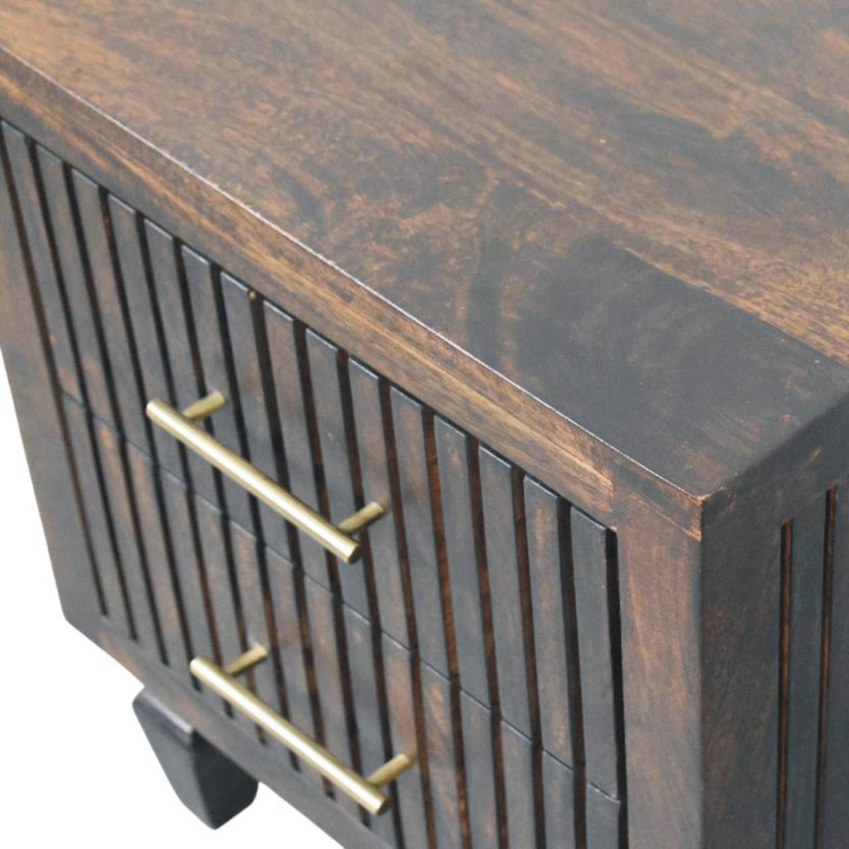 Highland Fluted Mocha 2 Drawer Nightstand