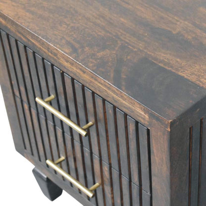 Highland Fluted Mocha 2 Drawer Nightstand