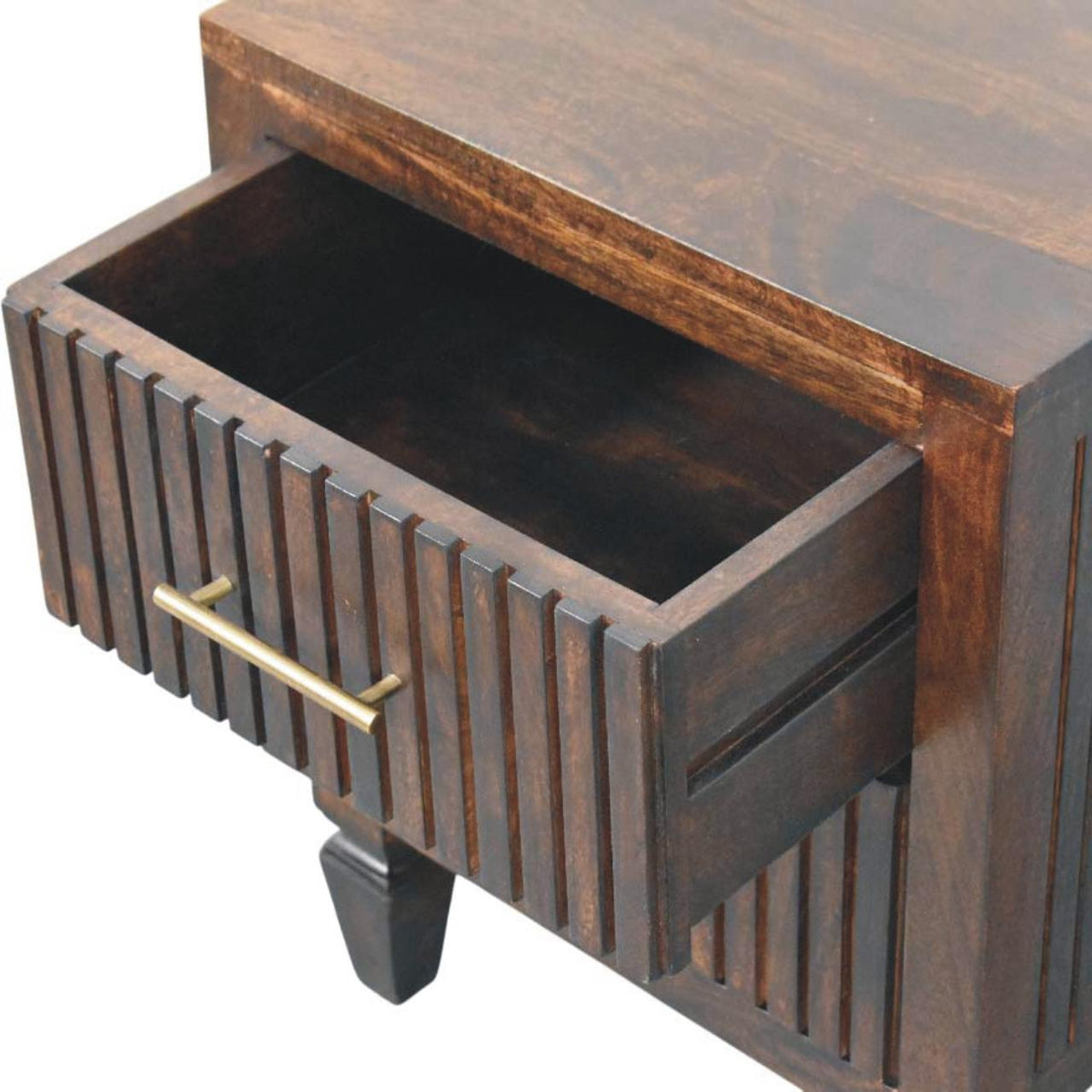 Highland Fluted Mocha 2 Drawer Nightstand