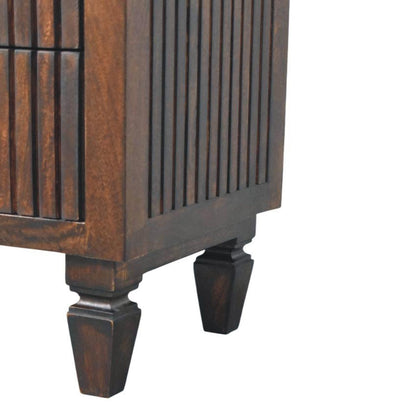 Highland Fluted Mocha 2 Drawer Nightstand