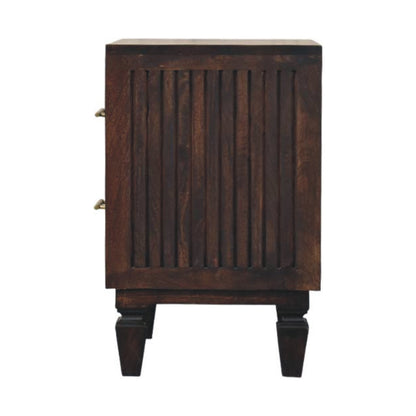 Highland Fluted Mocha 2 Drawer Nightstand